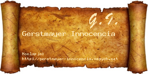 Gerstmayer Innocencia névjegykártya